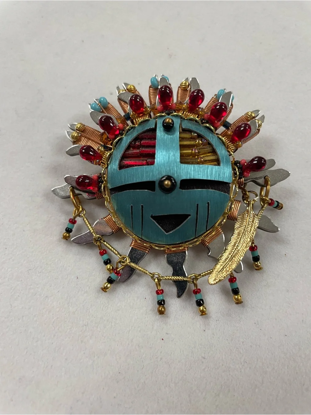 Liztech Sun Kachina Hand-Crafted Brooch